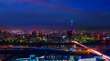 Alacakaranlık sermaye şehir Japonya Tokyo şehir manzaralı görünüm