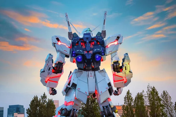 Tokyo Japan April 2018 Storlek Mobile Suit Unicorn Gundam Replika — Stockfoto