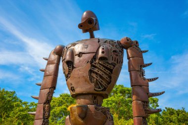 Tokyo, Japonya - 29 Nisan 2018: Heykel robot stüdyo Ghibli filmin ' Laputa: Castle gökyüzünde ' Ghibli Müzesi'nde
