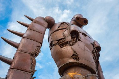 Tokyo, Japonya - 29 Nisan 2018: Heykel robot stüdyo Ghibli filmin ' Laputa: Castle gökyüzünde ' Ghibli Müzesi'nde