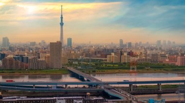 Alacakaranlık sermaye şehir Japonya Tokyo şehir manzaralı görünüm 