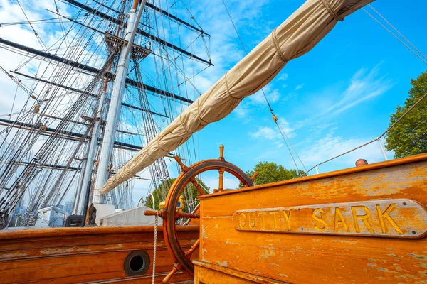 Cutty Sark Tarihsel Çay Kesme Makinesi Gemi Greenwich Londra Ngiltere — Stok fotoğraf