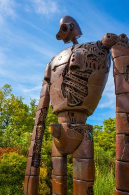 Tokyo, Japonya - 29 Nisan 2018: Heykel robot stüdyo Ghibli filmin ' Laputa: Castle gökyüzünde ' Ghibli Müzesi'nde
