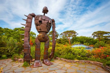 Tokyo, Japonya - 29 Nisan 2018: Heykel robot stüdyo Ghibli filmin ' Laputa: Castle gökyüzünde ' Ghibli Müzesi'nde
