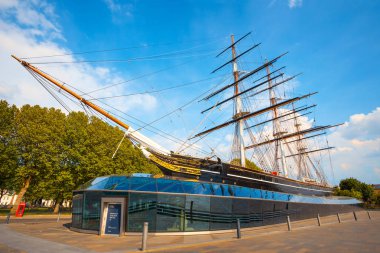 Cutty Sark, tarihsel çay kesme makinesi gemi Greenwich, Londra, İngiltere