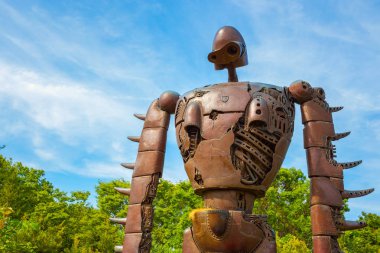 Tokyo, Japonya - 29 Nisan 2018: Heykel robot stüdyo Ghibli filmin ' Laputa: Castle gökyüzünde ' Ghibli Müzesi'nde