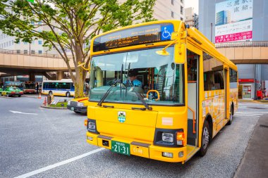 Tokyo, Japonya - 29 Nisan 2018: hizmet döngü otobüs Mitakastation ve Ghibli Müzesi arasında