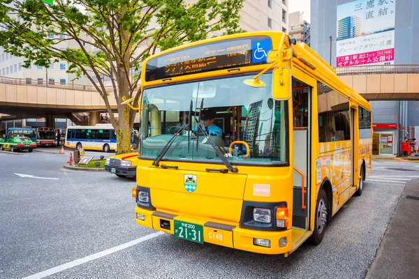 Tokió Japán Április 2018 Hurok Busz Hogy Szolgálja Közötti Mitakastation — Stock Fotó