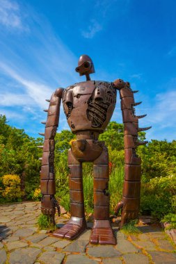 Tokyo, Japonya - 29 Nisan 2018: Heykel robot stüdyo Ghibli filmin ' Laputa: Castle gökyüzünde ' Ghibli Müzesi'nde