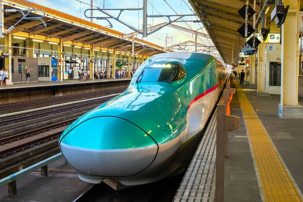 Сендай Япония Апреля 2018 Года Hayabusa Высокоскоростной Сервис Синкансэн Компании — стоковое фото