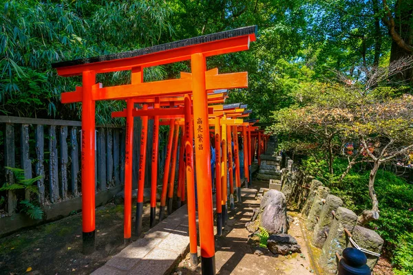 日本东京根津神社的鸟居门 — 图库照片