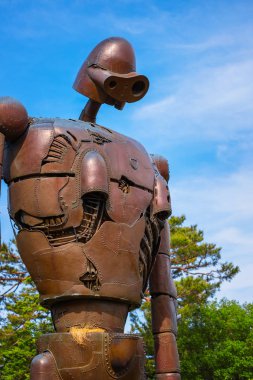 Tokyo, Japonya - 29 Nisan 2018: Heykel robot stüdyo Ghibli filmin ' Laputa: Castle gökyüzünde ' Ghibli Müzesi'nde
