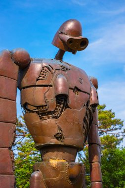 Tokyo, Japonya - 29 Nisan 2018: Heykel robot stüdyo Ghibli filmin ' Laputa: Castle gökyüzünde ' Ghibli Müzesi'nde