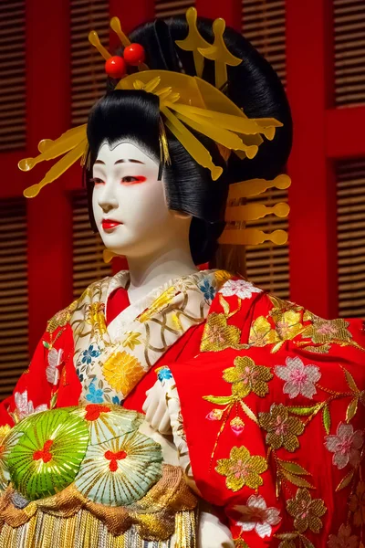 Tóquio Japão Abril 2018 Bonecas Tamanho Real Retratam Tradicional Performance — Fotografia de Stock