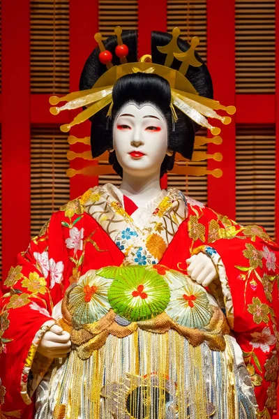 Tóquio Japão Abril 2018 Bonecas Tamanho Real Retratam Tradicional Performance — Fotografia de Stock