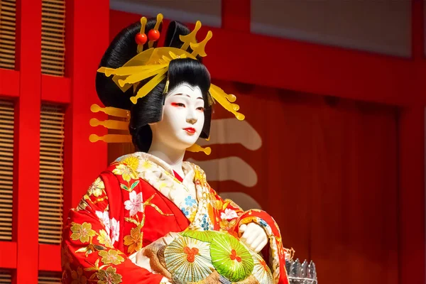 Tokio Japonia Kwietnia 2018 Życie Rozmiar Lalki Przedstawiają Tradycyjne Japońskie — Zdjęcie stockowe
