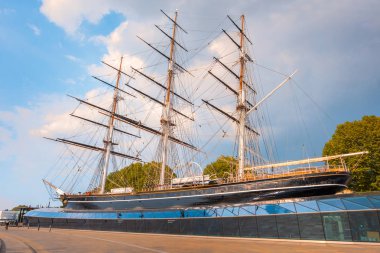 Cutty Sark, tarihsel çay kesme makinesi gemi Greenwich, Londra, İngiltere 