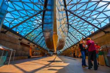 Londra, İngiltere - 21 Mayıs 2018: Cutty Sark 1869 yılında, son ve en hızlı çay makası birini inşa, bir müze gemisi ulusal tarihi filo ve popüler bir parçası olarak korundu