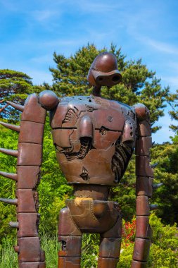 Tokyo, Japonya - 29 Nisan 2018: Heykel robot stüdyo Ghibli filmin ' Laputa: Castle gökyüzünde ' Ghibli Müzesi'nde
