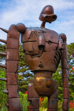 Tokyo, Japonya - 29 Nisan 2018: Heykel robot stüdyo Ghibli filmin ' Laputa: Castle gökyüzünde ' Ghibli Müzesi'nde