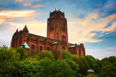 Liverpool Katedrali veya katedral kilise Mesih'in yükseldi, Liverpool İngiltere'de 
