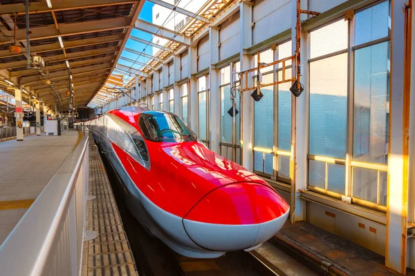 Sendai Japan April 2018 Japanese Shinkansen High Speed Train Komachi — Stock Photo, Image