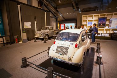 Tokyo, Japonya - 25 Nisan 2018: Edo Tokyo Müzesi Daimi sergi canlı bir şekilde geçmişte Edo dönemi başkentten yeni on yıl için Tokyo (Edo olarak da bilinir) kapakları özellikleri gösterir