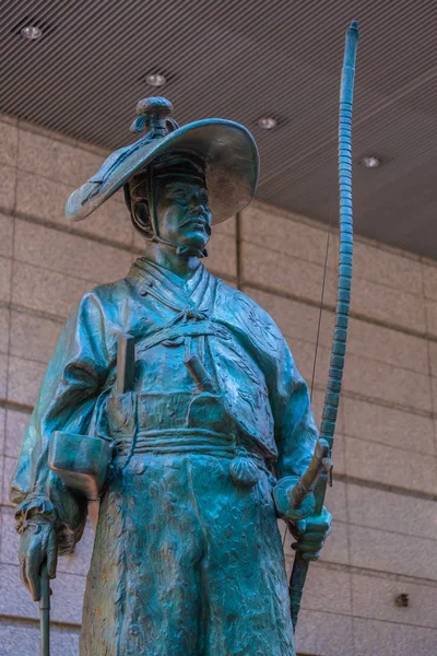 Statue Ota Dokan Samouraï Japonais Qui Construit Nombreux Châteaux Forum — Photo