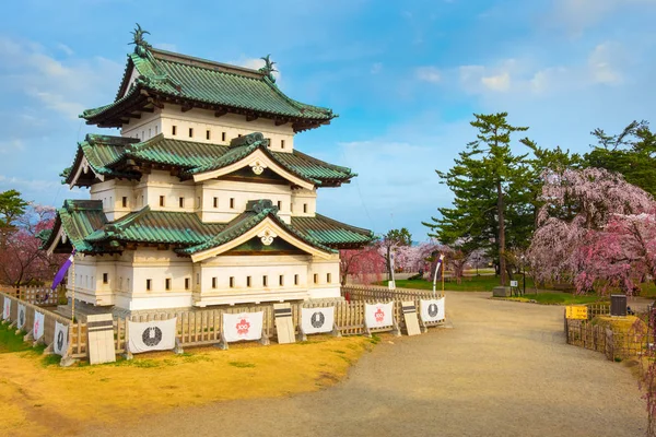 Volle Bloei Sakura Cherry Blossom Hirosaki Kasteel Hirosaki Park Een — Stockfoto