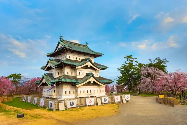 Volle Bloei Sakura Cherry Blossom Hirosaki Kasteel Hirosaki Park Een — Stockfoto