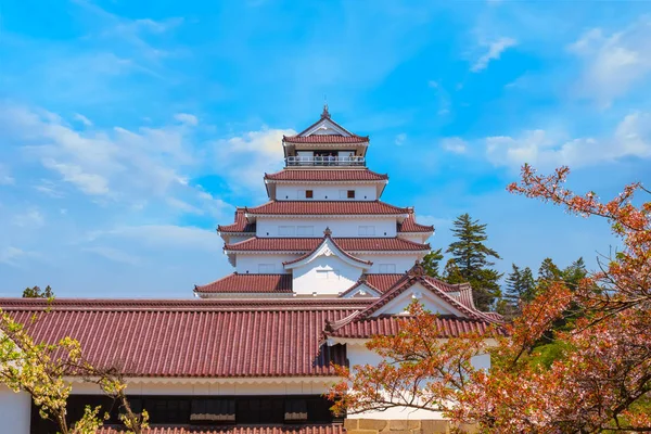 Замок Айдзувакамацу Цветение Вишни Фукусиме Япония — стоковое фото