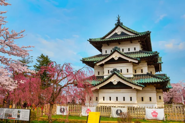 Πλήρη Άνθιση Sakura Κεράσι Άνθος Στο Κάστρο Χιροσάκι Hirosaki Park — Φωτογραφία Αρχείου