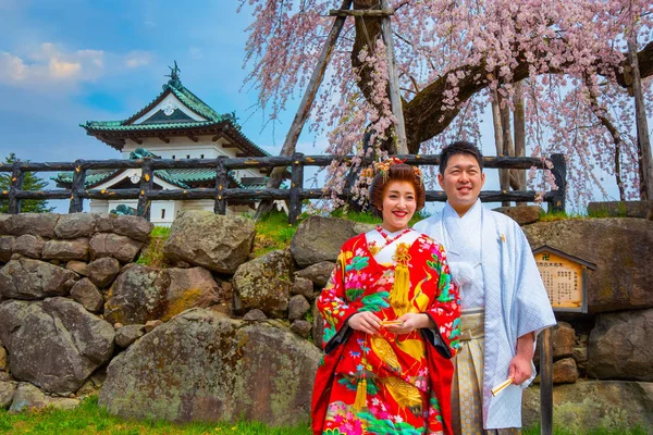 Hirosaki Giappone Aprile 2018 Triste Sposa Giapponesi Non Identificati Partecipano — Foto Stock