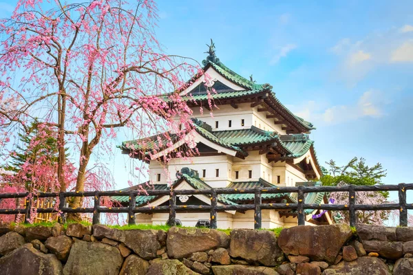 Kvetoucí Sakura Třešňový Květ Hirosaki Castle Parku Hirosaki Jedna Nejkrásnějších — Stock fotografie