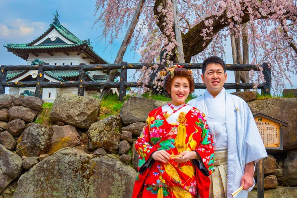 Hirosaki Japón Abril 2018 Novia Oscuridad Japonesas Identificadas Asisten Una — Foto de Stock