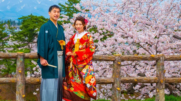 Hirosaki Japón Abril 2018 Novia Oscuridad Japonesas Identificadas Asisten Una —  Fotos de Stock