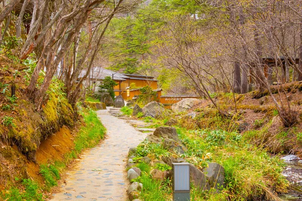 Баня Открытым Небом Горячем Источнике Kusatsu Onsen Гунме Япония — стоковое фото