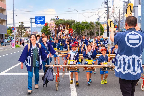 Iwate Japonia Kwietnia 2018 Niezidentyfikowane Grupy Osób Próby Tradycyjny Festiwal — Zdjęcie stockowe