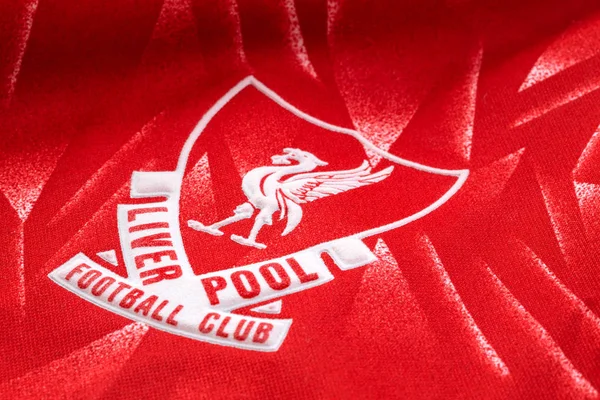 Bangkok Thailand Januari 2019 Närbild Liverpool Fotboll Hem Jersey Omkring — Stockfoto