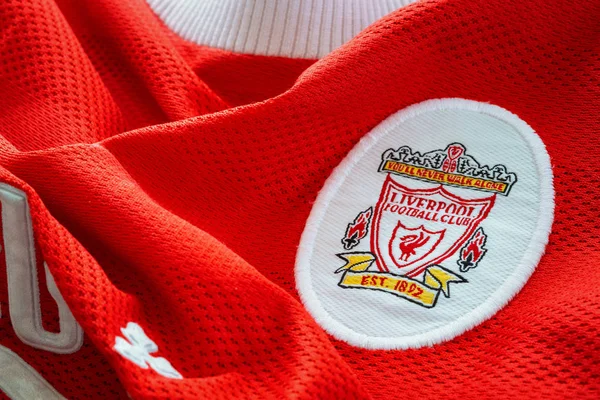 Bangkok Tailandia Enero 2019 Primer Plano Camiseta Fútbol Del Liverpool — Foto de Stock