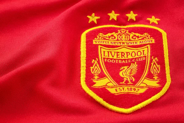 Bangkok Thailand Januari 2019 Närbild Liverpool Fotboll Hem Jersey Används — Stockfoto