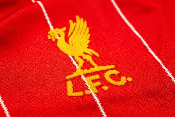 Liverpool Fc futbol ev mayo 1982-1985 kulübün amblemi ile yaklaşık Close-Up
