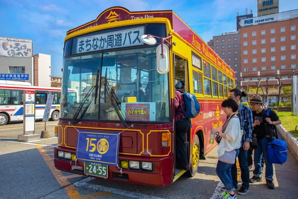 Aizu loop bus in aizuwakamatsu, japan — Stockfoto