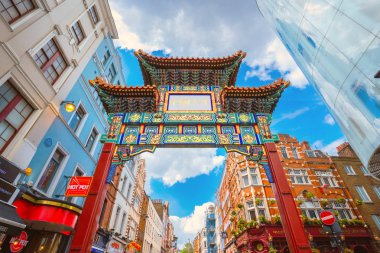 Londra Chinatown İngiltere'de Gerrard Street at
