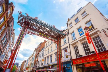 Londra Chinatown İngiltere'de Gerrard Street at