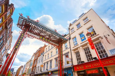 Londra Chinatown İngiltere'de Gerrard Street at