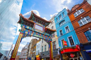 Londra Chinatown İngiltere'de Gerrard Street at