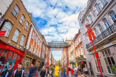 Londra Chinatown İngiltere'de Gerrard Street at