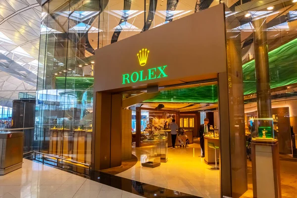 Hong Kong Uluslararası Havaalanı 'nda Rolex Galerisi — Stok fotoğraf