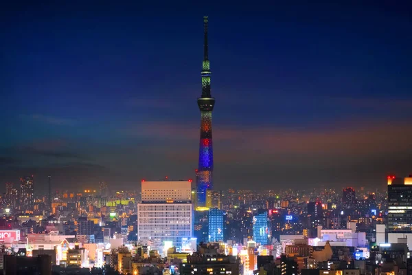 टोक्यो शहर का दृश्य, रात में जापान की राजधानी शहर — स्टॉक फ़ोटो, इमेज